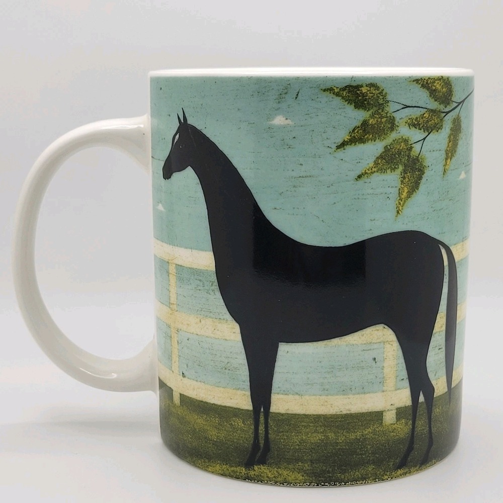 Warren Kimble Horse Mug Gibson Home 12oz Folk Art Farmhouse Country Vintage